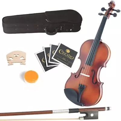 Mendini 16-Inch MA350 Solid Wood Viola With Case Bow Rosin - Satin Antique • $55.32