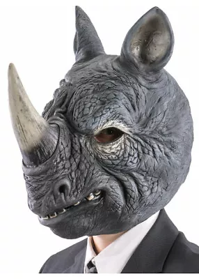 Rhinoceros Rhino Mask Latex Fancy Dress Costume Zoo Safari Animal Halloween • $72.13