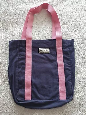 £4.99 • Buy Jack Wills Navy Pink Cotton Tote Shopping Bag