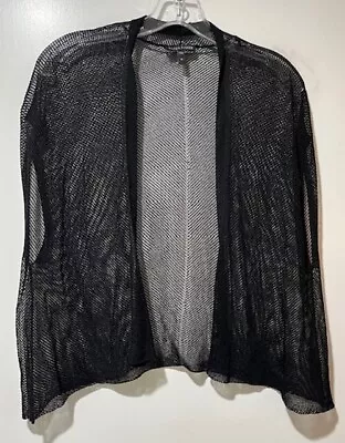 Eileen Fisher Black Mesh Sleeveless Open Top Vest/shrug~ Med • $17.99