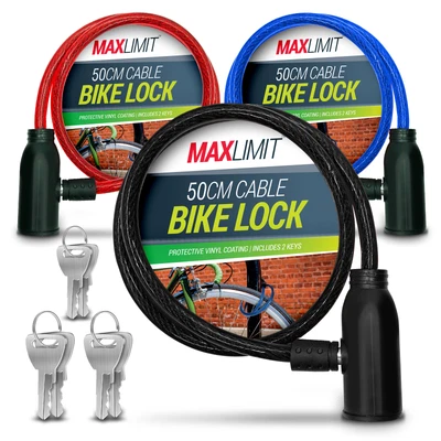 £2.99 • Buy Bike Lock Cable With Keys | 500mm Heavy Duty Strong Steel Bicycle Security Chain