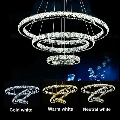 £74.99 • Buy Modern Led Crystal Light Base Ceiling Lights Chandeliers Wall Pendant Chandelier