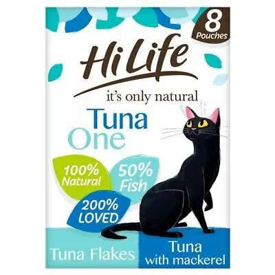 £11.75 • Buy HiLife It's Only Natural The Tuna One In Jelly, 8 X 70g Cat Food Tuna Flakes