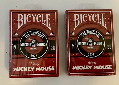 Bicycle Disney Mickey Mouse 1928 Playing Cards Lot Of ￼2 Decks - NEW Sealed • $12.90