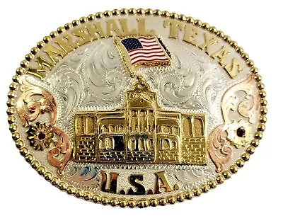 Marshall Texas USA Western Belt Buckle By Frontier Trophy Buckles • $100