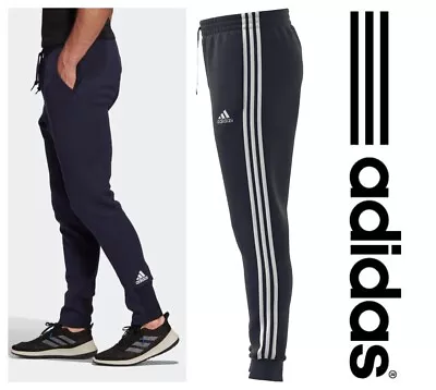 Adidas Mens Navy Jog Bottoms Training Sweatpants Joggers Tracksuit Track Pant • £19.99