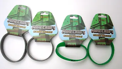 Lot Of 4 Minecraft Diamond Ore And Creeper Rubber Bracelet Size L/XL And SM/M • $10