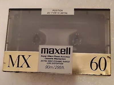 Maxell Mx  60  Vs. Ii   Type Iv   Blank Cassette  Tape (1) (sealed) • $27.99