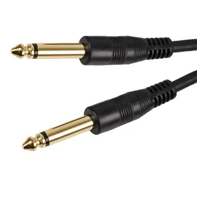 3M Guitar Lead Amp Cable 6.35mm 1/4 Inch Mono Jack Plug 6.3mm Keyboard Gold Plat • £2.99