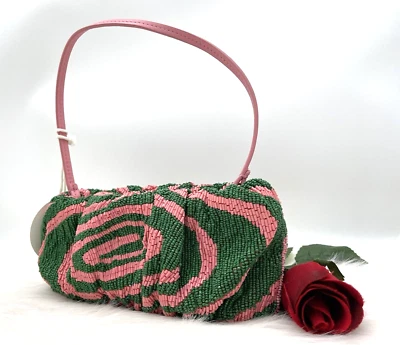 $179.99 • Buy AUTH NWT Staud Women’s Ruched Bean Beaded Convertible Top Handle Clutch Bag ~NEW