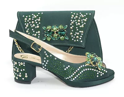 Nigerian Ghanaian African Style Luxurious Wedding Italian Matching Shoes & Bag  • £195