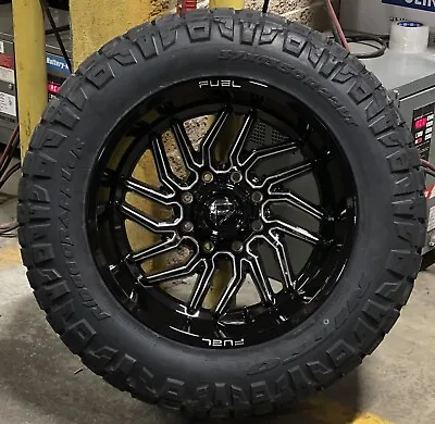 22x12 Fuel D807 Hurricane Black Wheels 37  Nitto AT Tires 8x170 Ford Super Duty • $4274.05