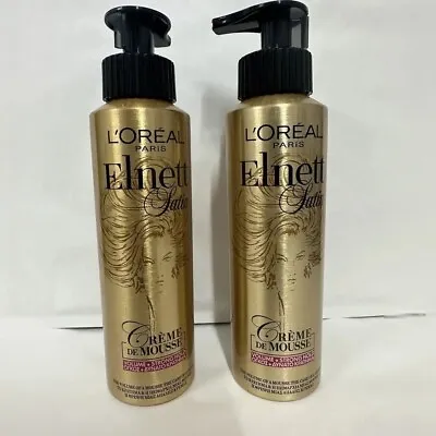 2 X L'OREAL ELNETT Satin Creme De Mousse Volume 200ml Strong Hold Styling Mousse • £13.95