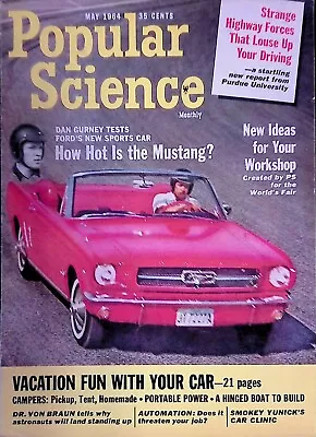 Vintage Magazine -  Popular Mechanics  - May 1964 - Ford Mustang! • $9.99