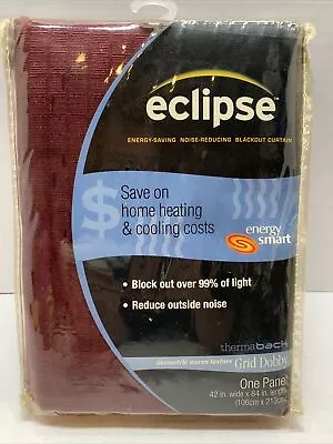 Eclipse Energy Saving Block Out Light And Noise Maroon Curtain 42x84 1 Panel • $4.99