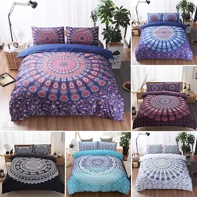 Rainbow Bohemia Bedding Sets Duvet Quilt Cover Pillowcases Twin Full Queen King • $103.39