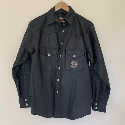 HARLEY DAVIDSON CLASSIC Leather  Shirt Jacket  Snap Button Sz S • $85