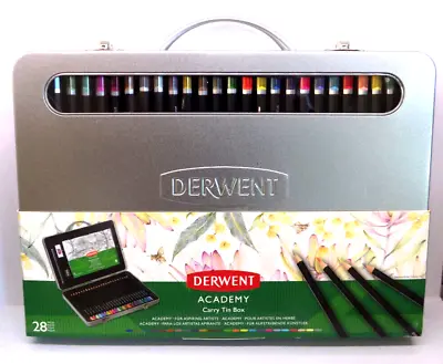 £17.45 • Buy Derwent Academy 28 Piece Set In Metal Carry Tin Box