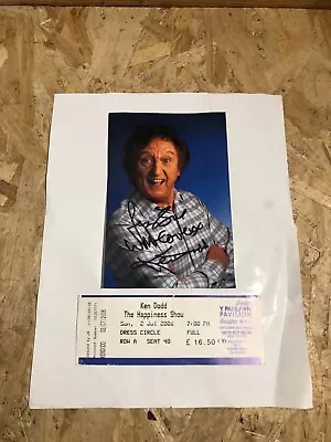 Signed Ken Dodd Photo & Ticket • £6.99