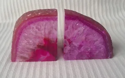 £50 • Buy Pink Agate Crystal Bookends.  1.53 Kg