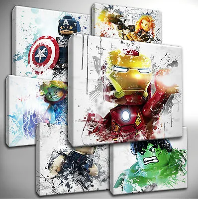 £12.99 • Buy Choose Your LEGO Marvel AVENGERS Canvas Wall Art Picture Prints - Hand Stretched