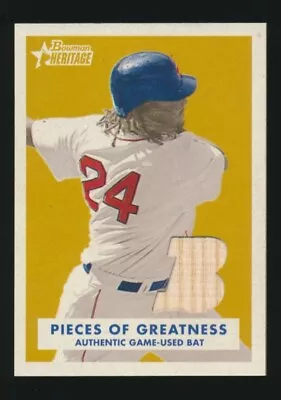 2006 Bowman Heritage PIECES OF GREATNESS (Relics) -MANNY RAMIREZ (Red Sox) Bat • $4.99