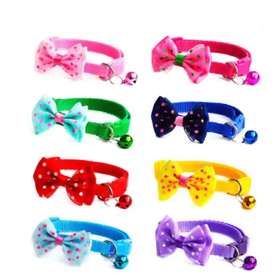 £2.25 • Buy Puppy Small Dog Plain Collar With Pretty Bow Tie 