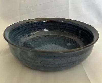 Studio Art Pottery Vintage Cobalt Blue Bowl Planter Dish Ribbed Signed D Howard • $29.99