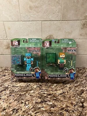 Minecraft Overworld Steve Diamond Armor And Alex Series 2 And 3 See Description • $21.95