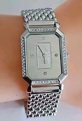 Credit Suisse 999 Platinum  Men's CZ Accent Quartz Watch • $6.50
