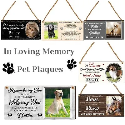 £8.99 • Buy Personalised Pet Photo Plaque Pet Loss Cat Dog Horse Loving Memory Bereavement