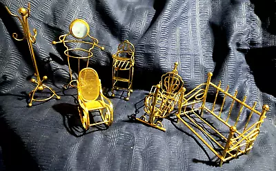 1  Scale 1:12 Doll House Miniature Furniture Brass Wire Cradle Nursery Chair + • $38.40