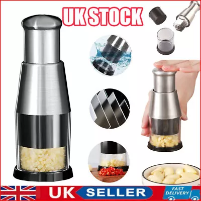 Manual Hand Press Garlic Onion Chopper Vegetable Food Chopper Processor Dicer UK • £5.96