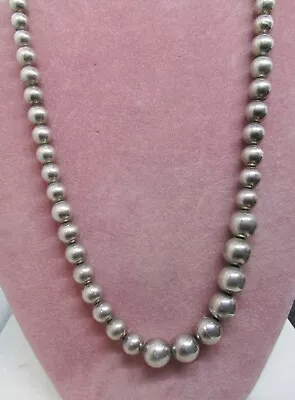Vintage  Southwest  N A   Sterling    Graduated   Navajo   Pearls  30    Long • £185.28