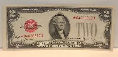 1928 G US $2 Red Seal Banknote Star Note *04036817A VF • $119.99