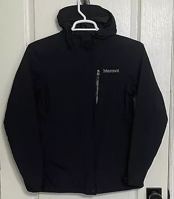 Marmot Rain Coat Jacket Womens Small PreCip Eco Hooded Full Zip Windbreaker • $27