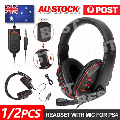 $16.95 • Buy PS4 Headset 3.5mm Gaming Headphone With Microphone For PC Laptop Sony Xbox One