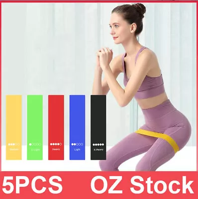 5PCS Resistance Bands Power Heavy Strength Exercise Crossfit Yoga Stretch Straps • $6.99