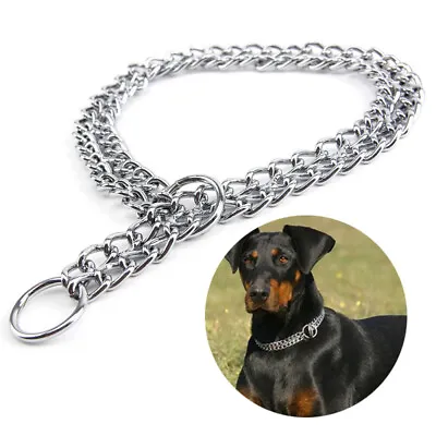 £12.01 • Buy Double Row Choke Chain Collar Heavy Duty Choker Dog Control