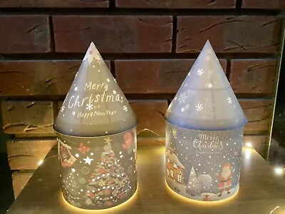 Light Up Xmas House Lantern. Yuletide Festive Christmas Decoration 2 Designs • £7.49