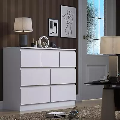 £143.98 • Buy Chest Of 7 Drawers Matt White Merchant Chest Deep Drawer Home Storage