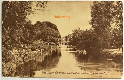 The River Chelmer Recreation Ground Chelmsford Postcard 1920 Bridge 4680 • £0.99