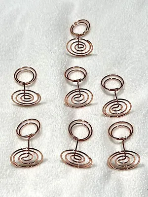 Card Holder 2 Inch Table Number 7 Pack Wire Place  Round Shape Clips Rose Gold • £8.64