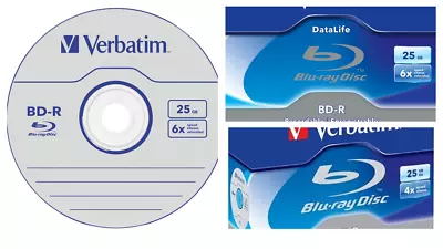 £12.99 • Buy Verbatim Blu-Ray BD-R | 25GB | 2x; 4x; 6x | Slim Case; Jewel Case | 5 Pack |