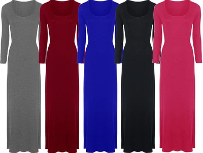 $27.49 • Buy New Womens Plus Size Jersey Long Sleeve Maxi Dress Scoop Neck Stretch Maxi