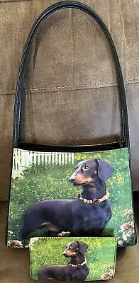 Dachshund Dog Purse/Shoulder Bag/Handbag With Matching Wallet Jeweled • $19