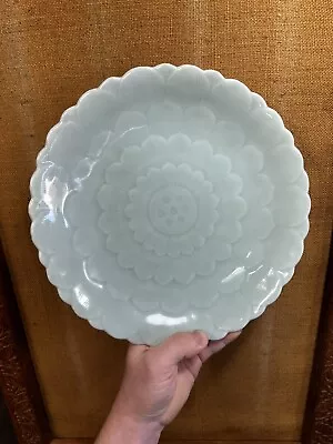 Chinese CELADON-GLAZED 'LOTUS' DISH QIANLONG SIX-CHARACTER SEAL MARK 1736-1795 • $3000