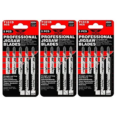 15 X TopsTools T101D Jigsaw Blades For Fast Clean Cuts Wood DeWalt Bosch Makita • £5.99