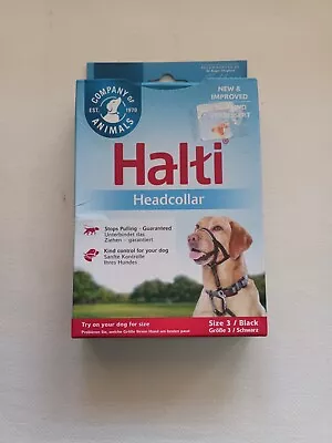 Halti Head Collar Dog Non Pull Training Stops Pulling Size 3 Black New • £11