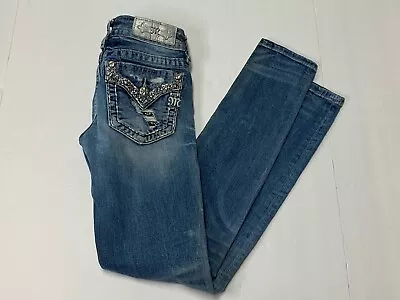 Miss Me Women's Blue Signature Skinny Jeans Size 25. Actual 24x30 • $19.99